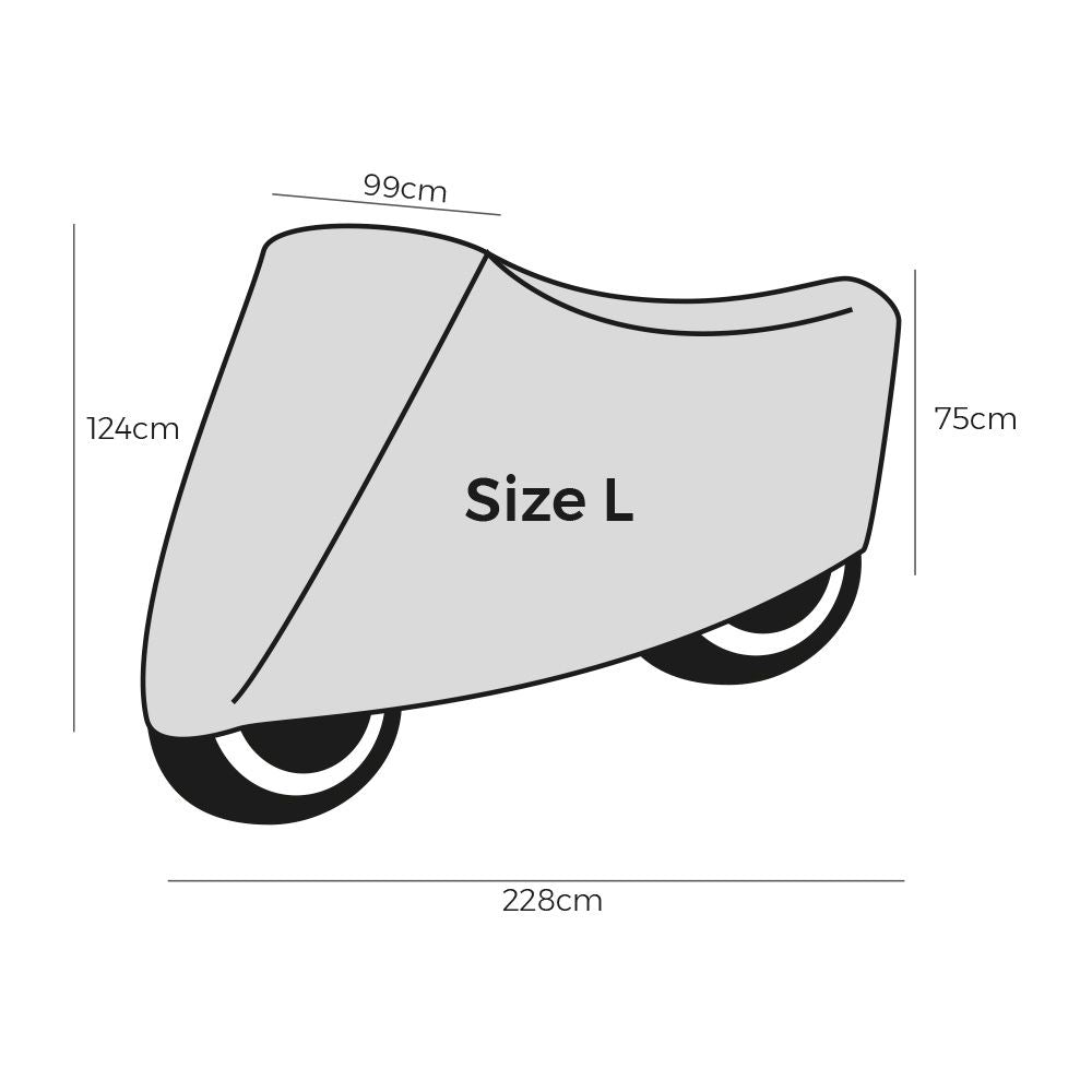 Funda para proteger motos talla l 228x124cm