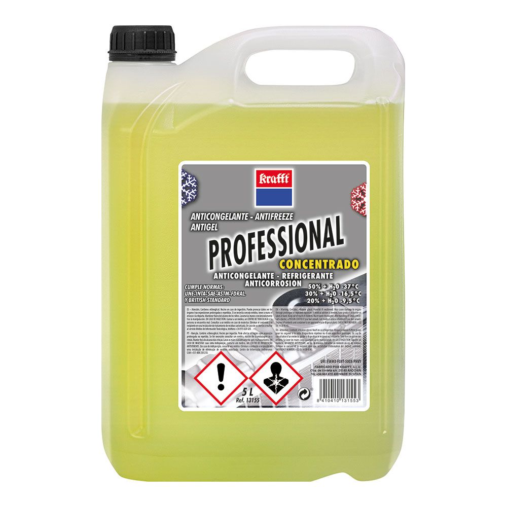 Anticongelante concentrado, professional, 5 l, amarillo