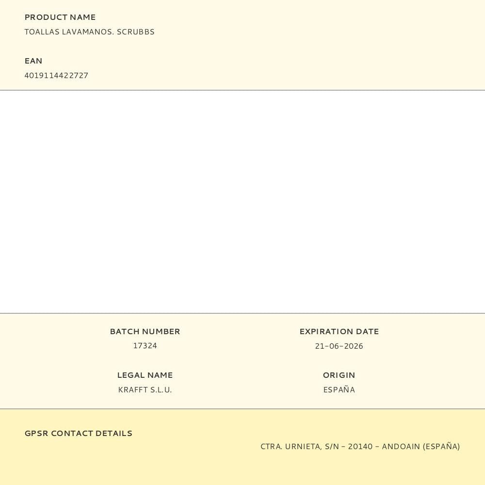 Toallas lavamanos. scrubbs