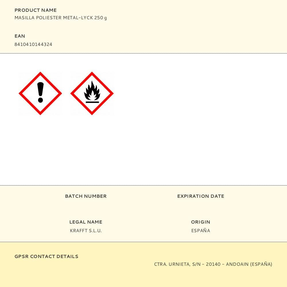 Masilla poliester metal-lyck 250 g
