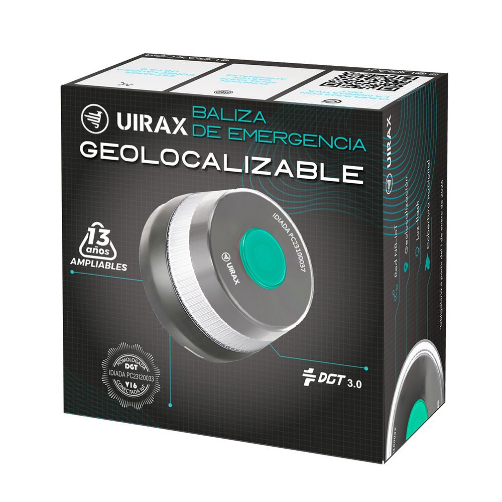 Baliza v16 de emergencia homologada conectada geolocalizable con dgt 3.0 uirax