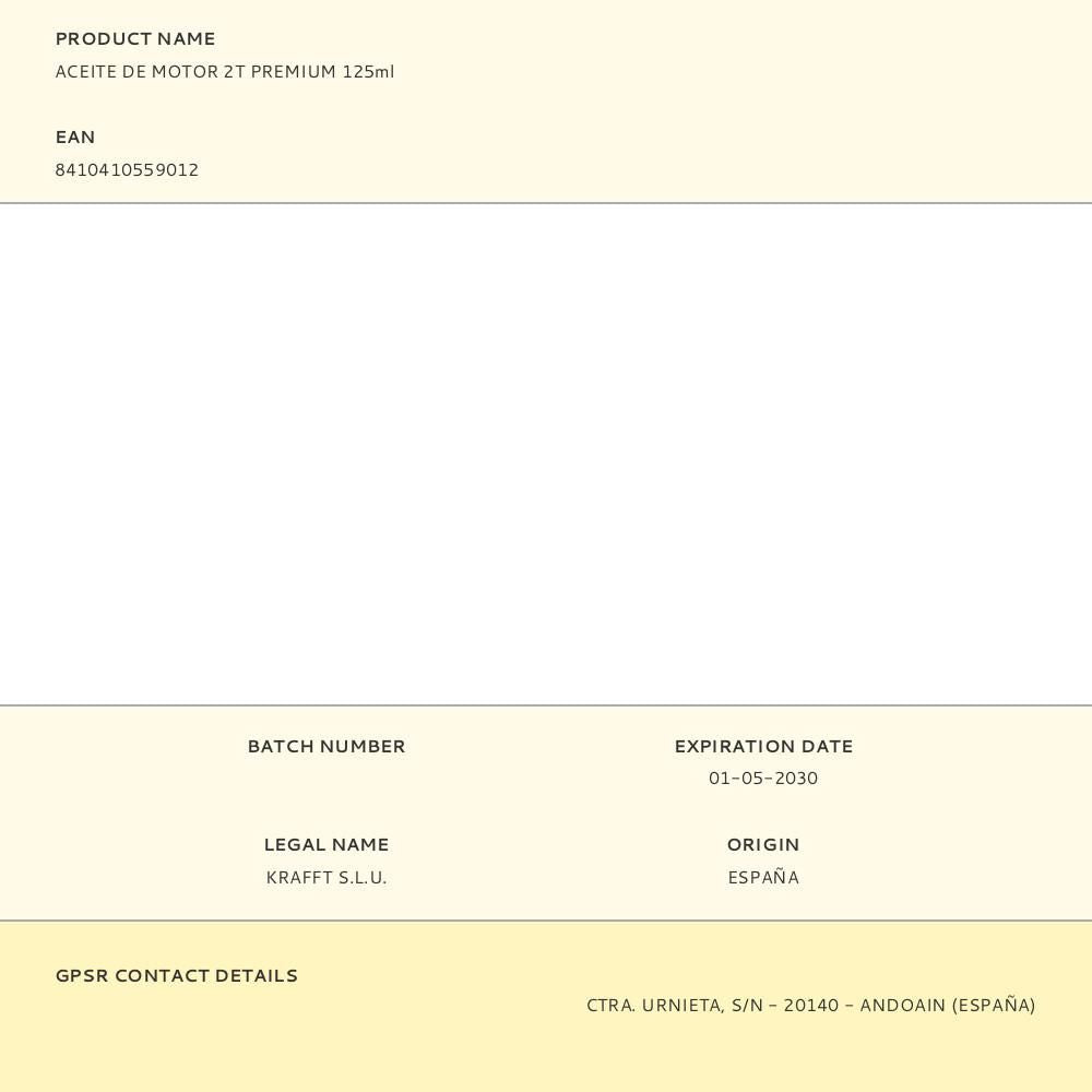 Aceite de motor 2t premium 125ml