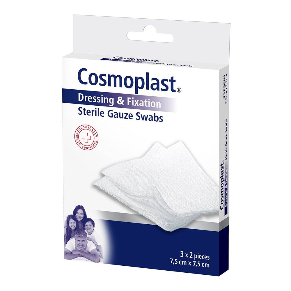 Gasas esterilizadas (7,5 x 7,5 cm) 6 uds