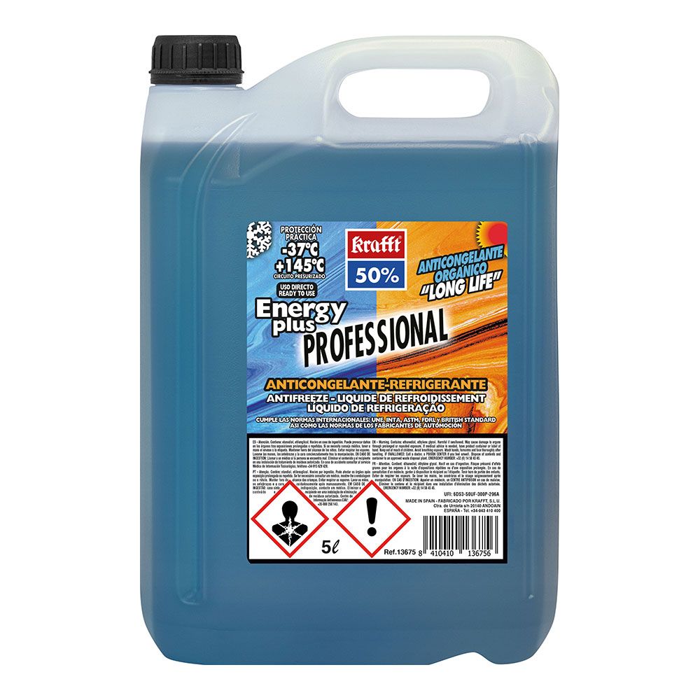 Anticongelante energy plus 50%, professional, 5 l, azul