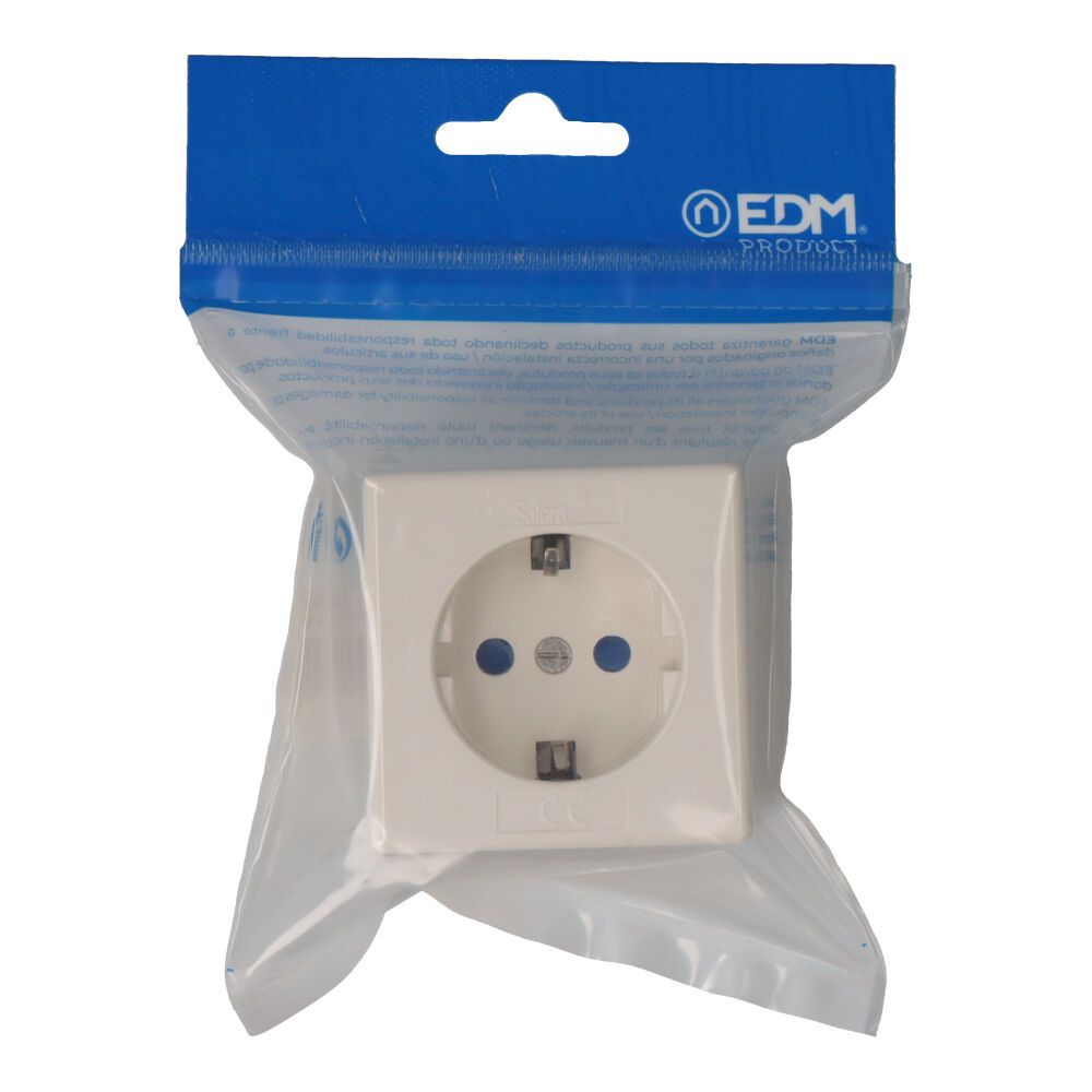 Base de superficie t/tl tipo f 4,8 mm 10/16 a cuadrada blanca, envasada