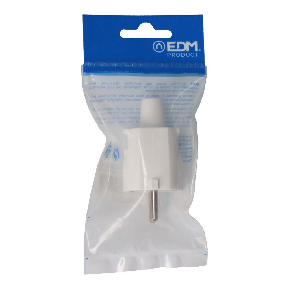 Clavija de goma 10/16a 250v t/tl ip44 4,8mm blanca (envasada)