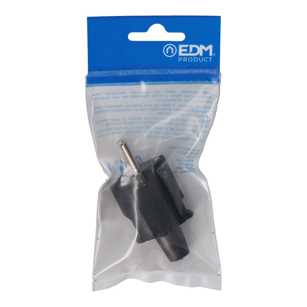 Clavija de goma 10/16a 250v t/tl ip44 4,8mm negra (envasada)