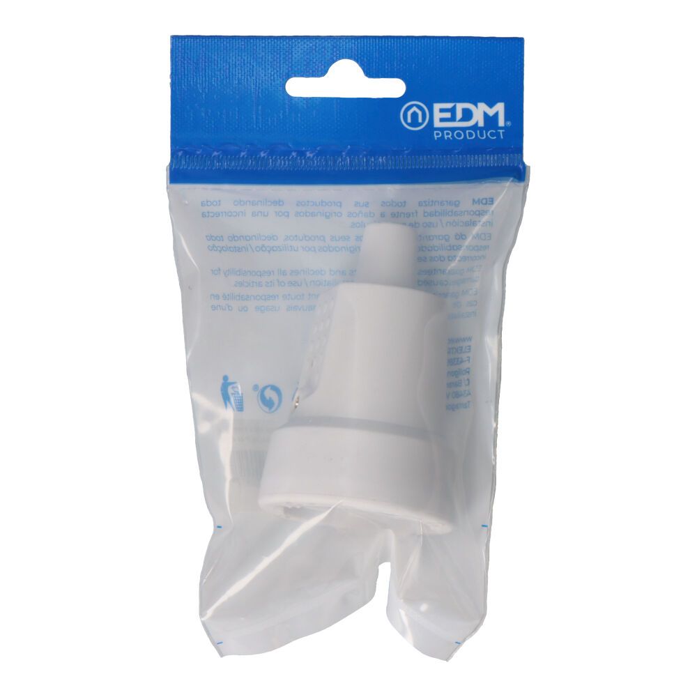 Base aérea goma 10/16a 250v t/tl 4,8mm ip44 blanca (envasada)