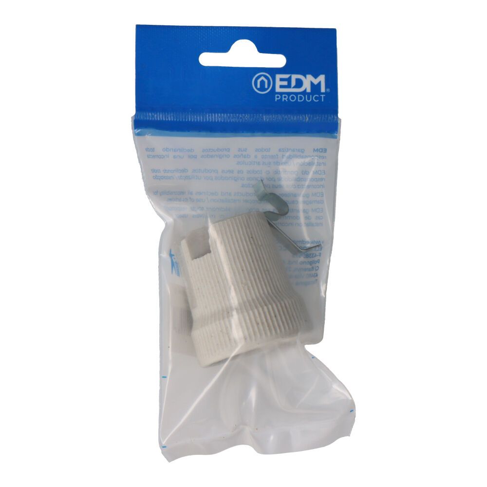Portalámparas porcelana e-27 250v para plafones beige (envasado)