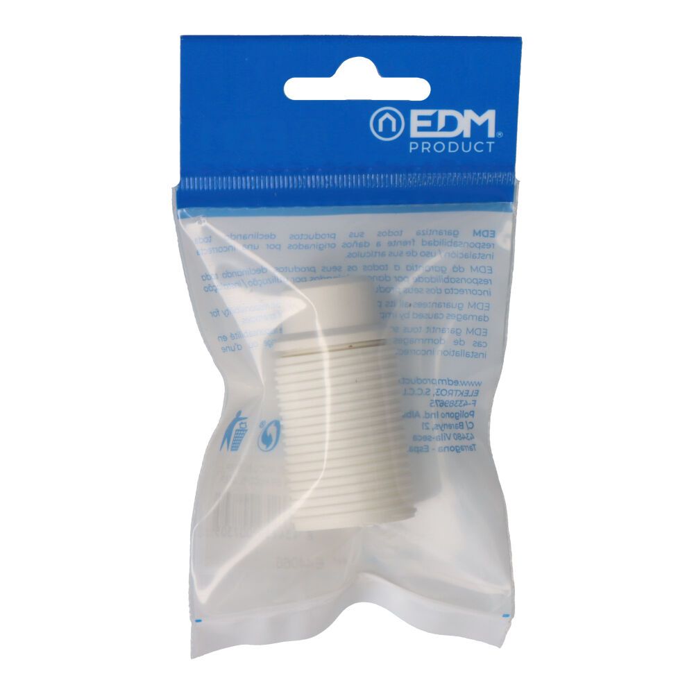 Portalámparas roscado e-14 250v blanco (envasado)