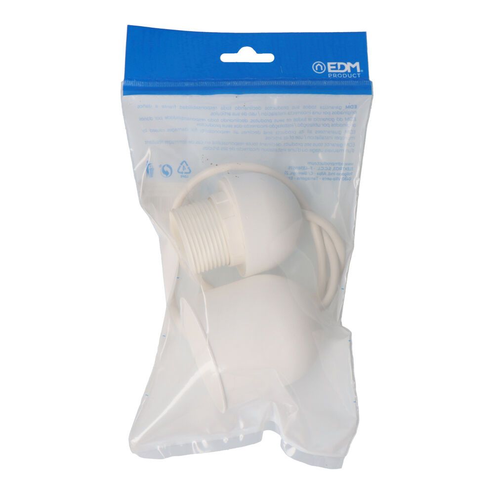 Conjunto colgante blanco e27 longitud 80cm (envasado)