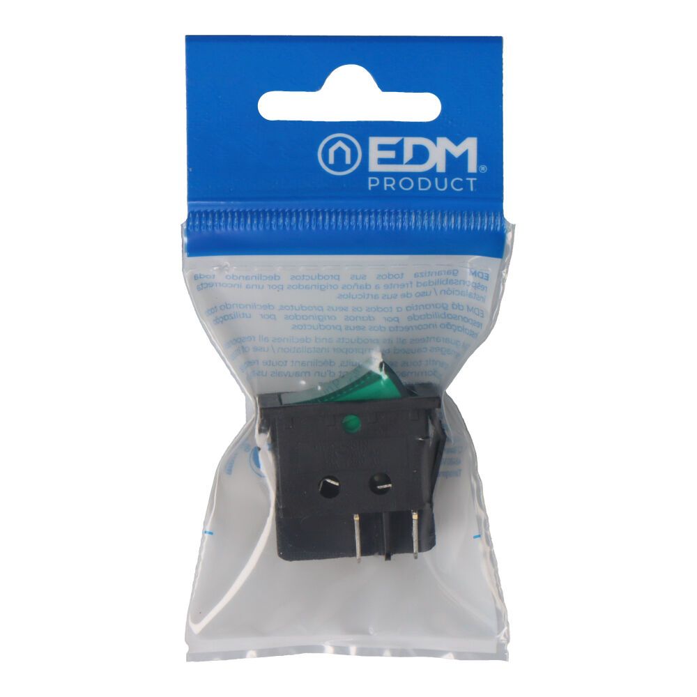 Interruptor bipolar 15a 250v verde (envasado)