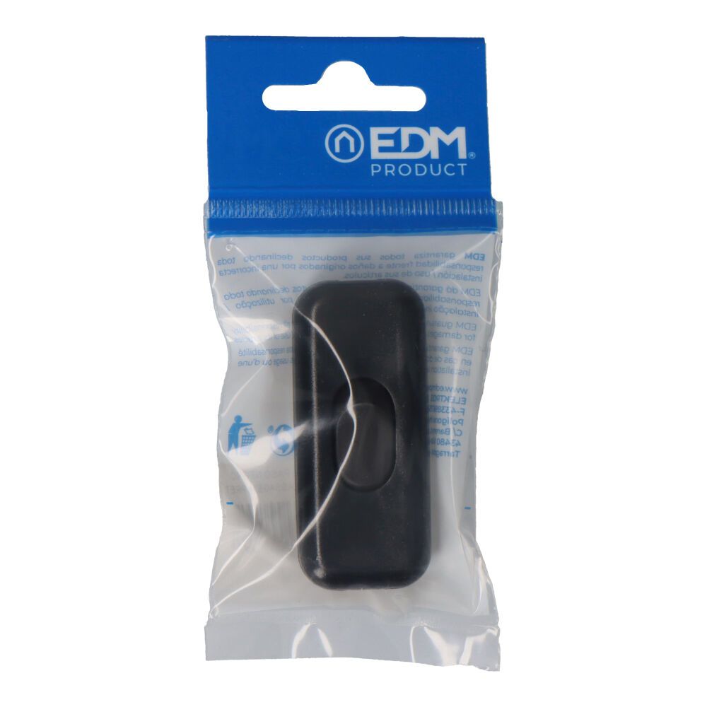Interruptor de paso 3a negro edm (envasado)