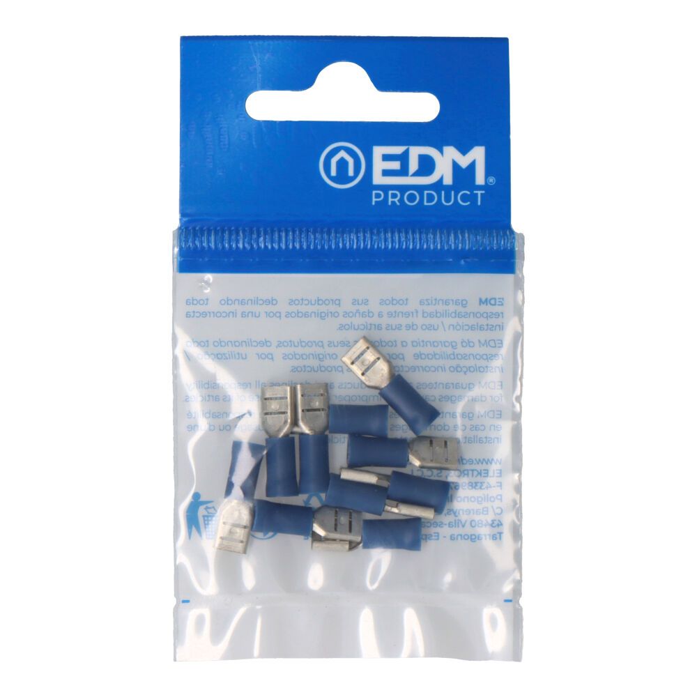 Terminal faston preaislado hembra 4,8 mm, blister 10 uds