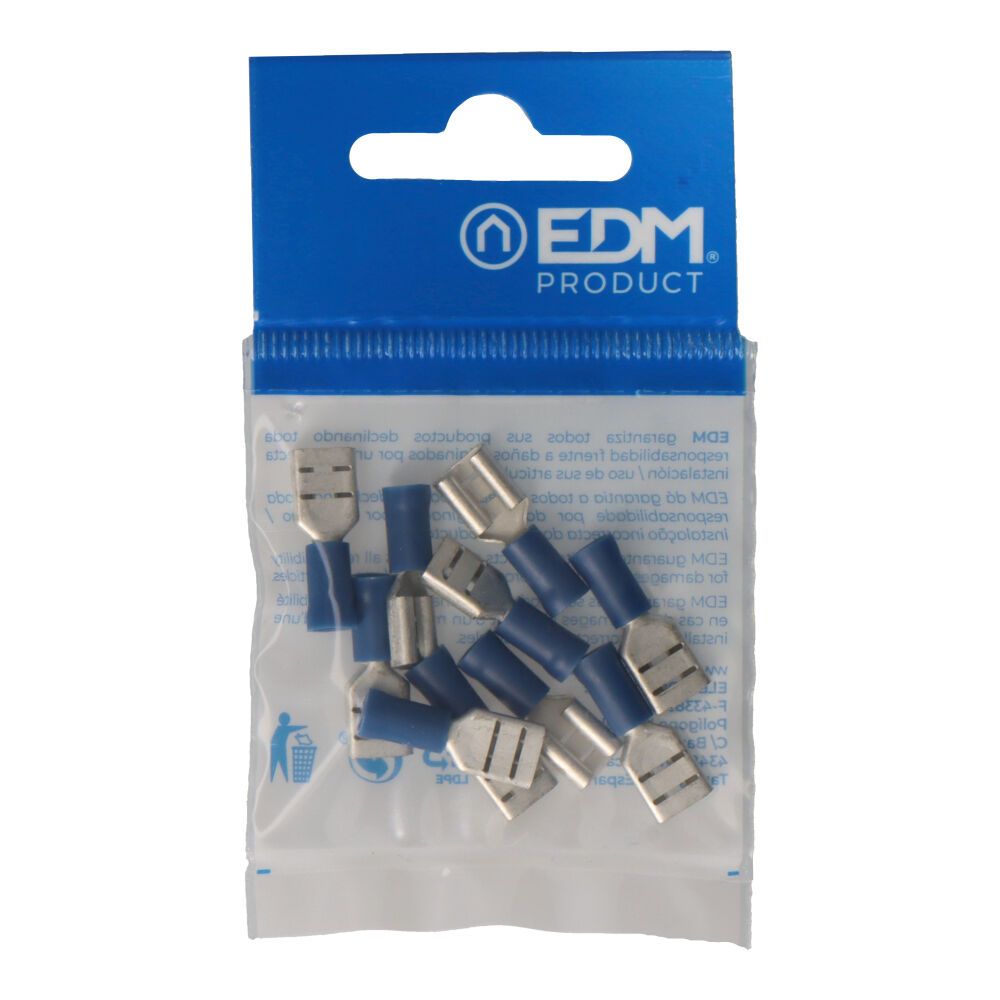 Terminal faston preaislado hembra 6,3 mm, blister 10 uds