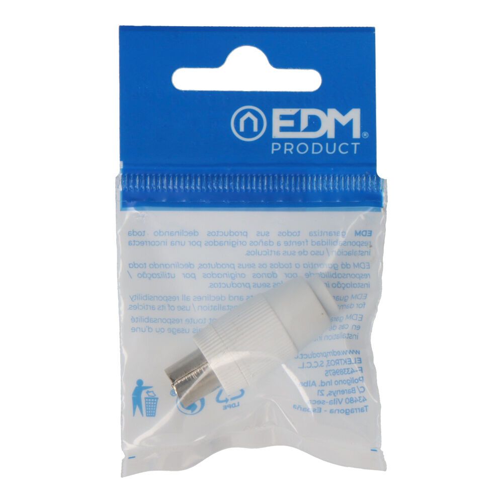 Clavija tv 9,5mm. recta envasada edm