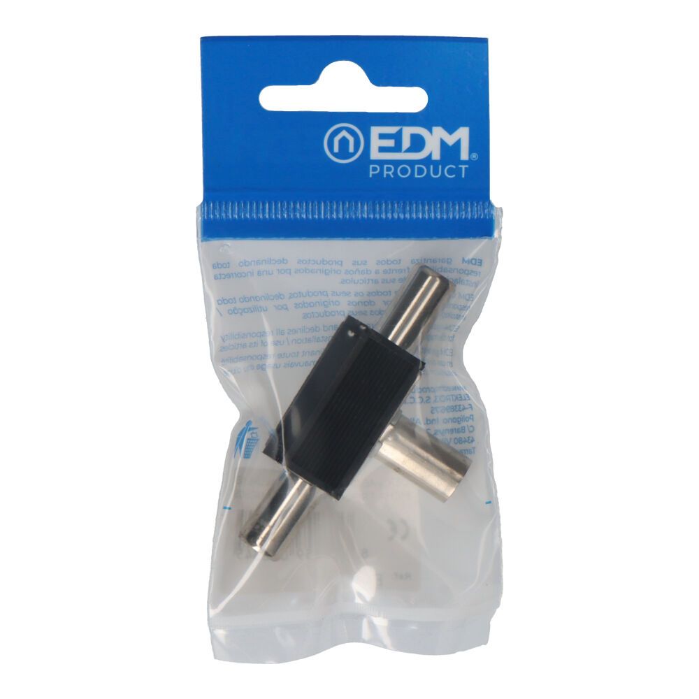 Derivador tv 1 base + 2 clavijas negro blin. envasado edm