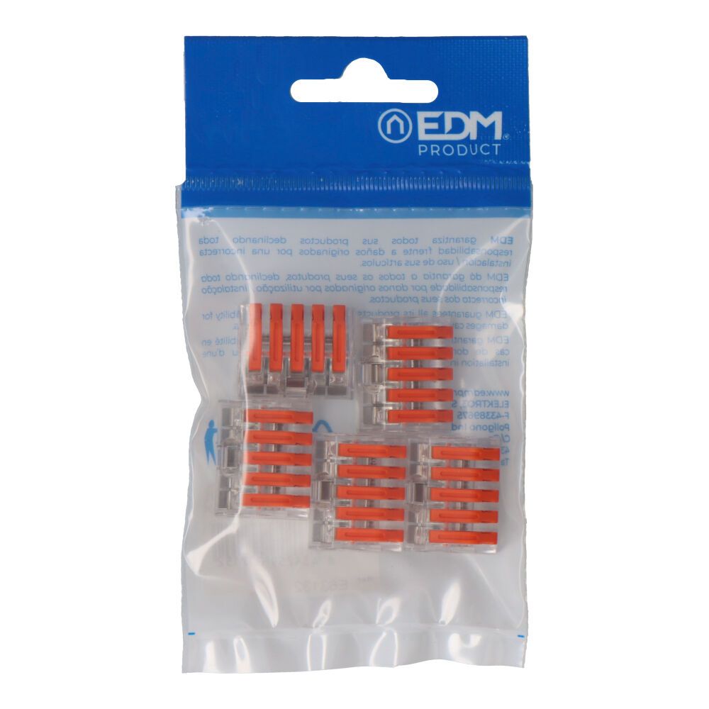 Conector empalme 5 tomas de 0,75a 2,5mm, 5 uds