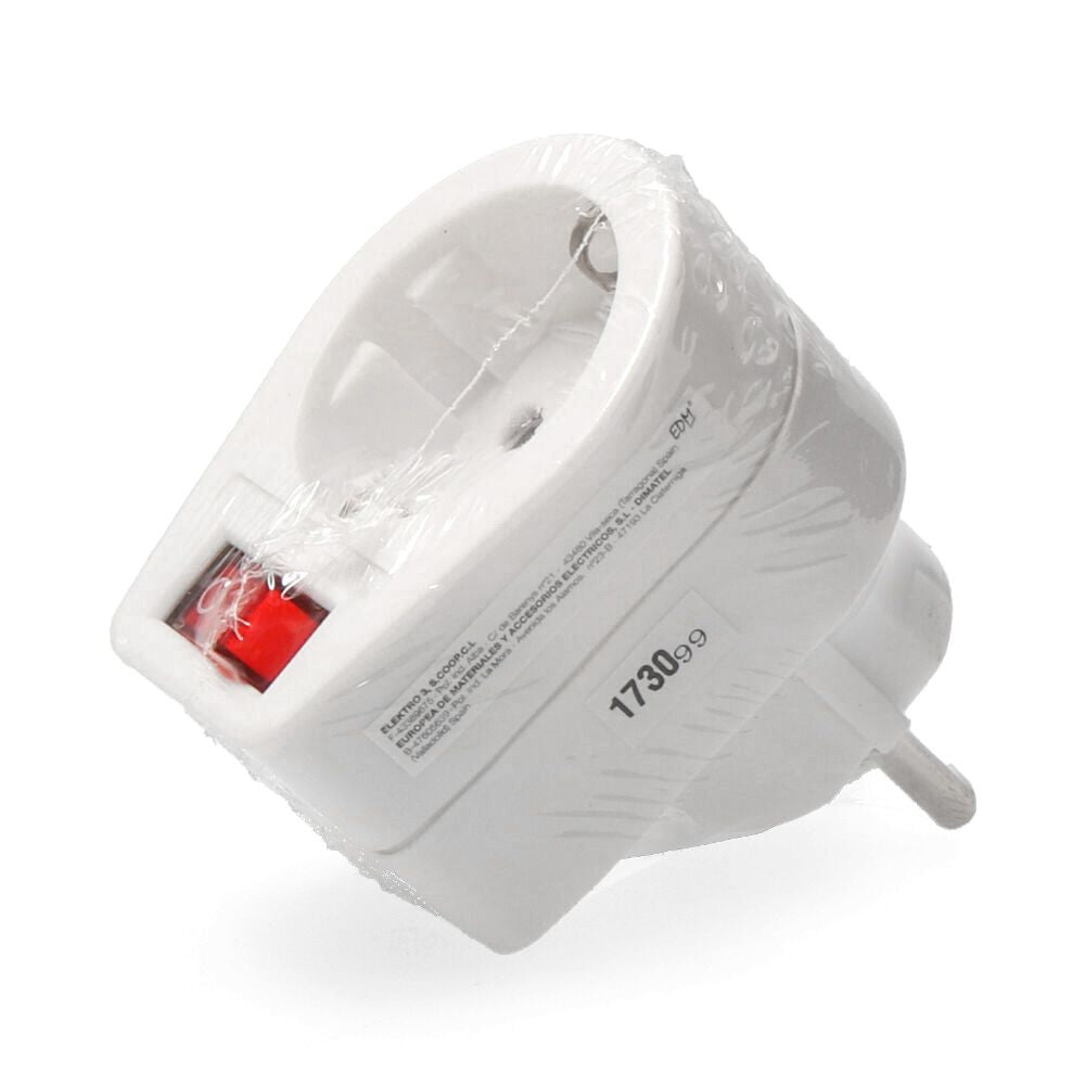Clavija adaptadora con interruptor (retractilada) edm