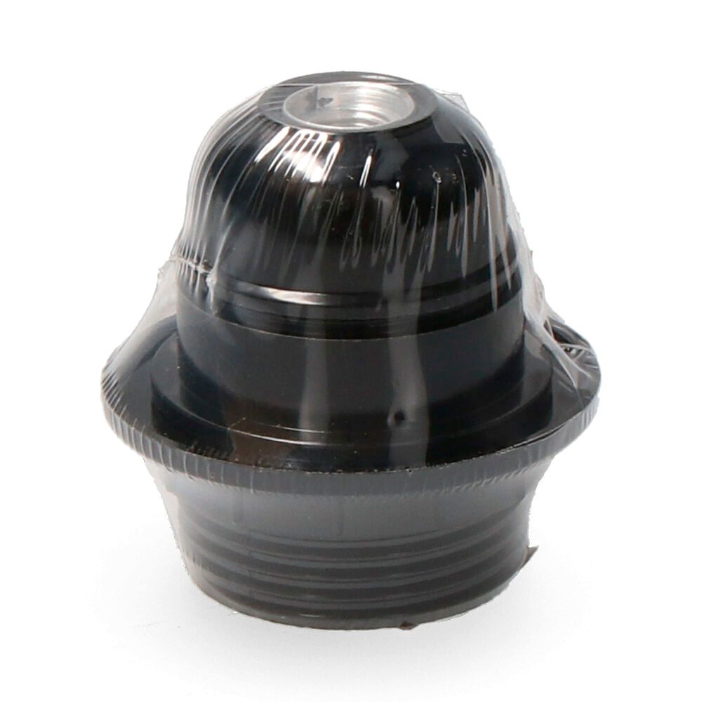 Portalamparas semiroscado e-27 homologado + arandela (retractilado) negro edm