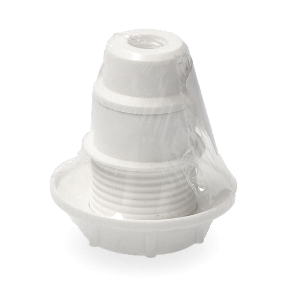 Portalamparas e-14 semi-roscado+ arandela retractilado blanco